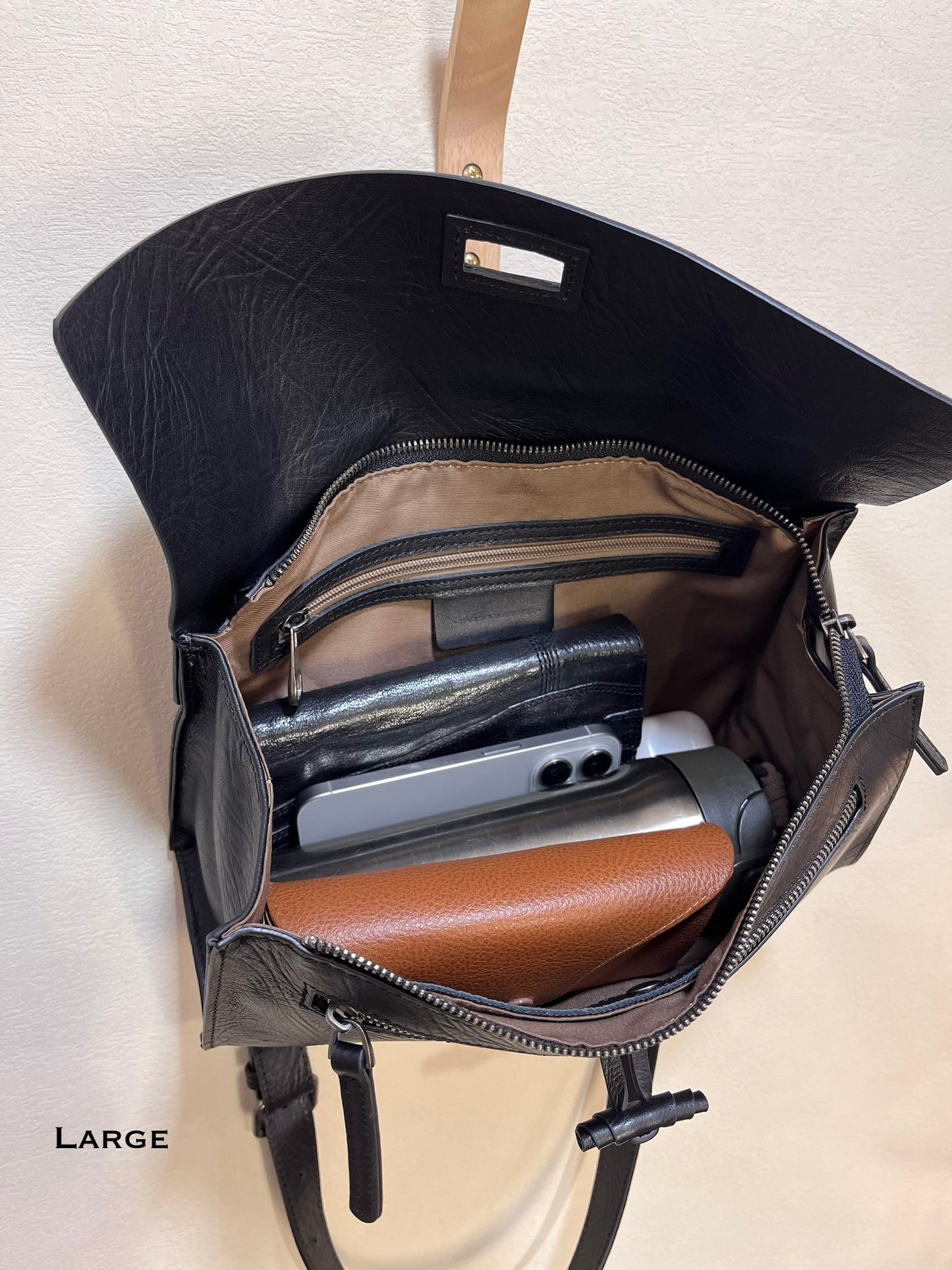 Maeson Flap Bag (Large) - Black