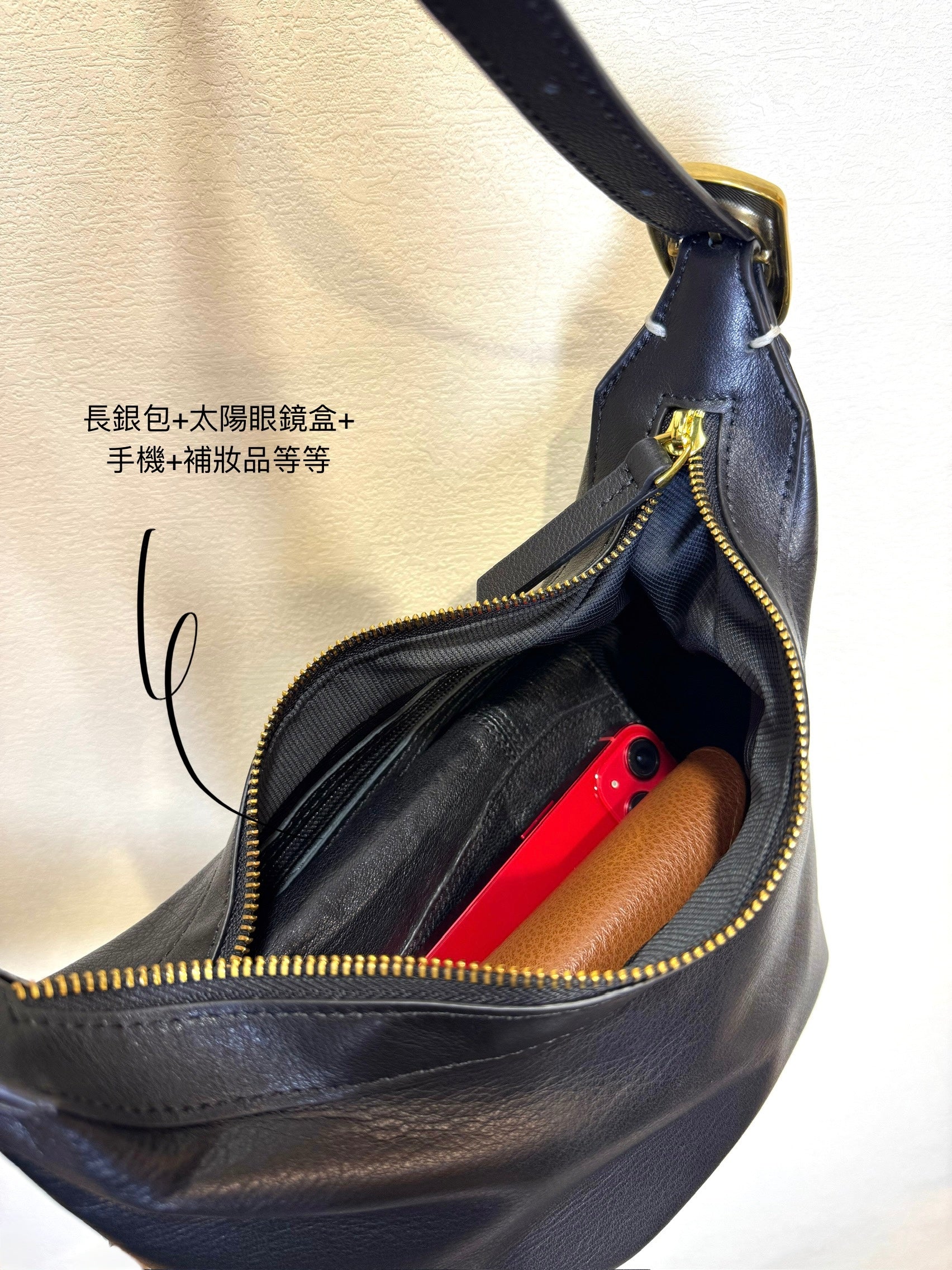 OHOTORO horie moon leather bag ムーンレザーバッグ Moon Bag - Black | Solaly horie moon leather bag オートロ