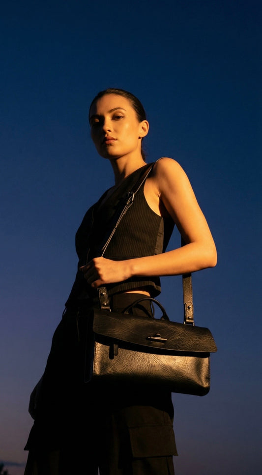 Maeson Flap Bag (Large) - Black