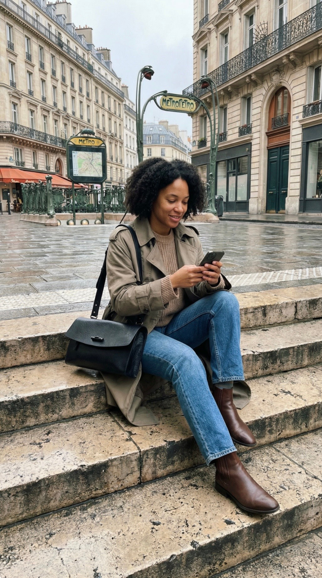 Maeson Flap Bag (Large) - Black